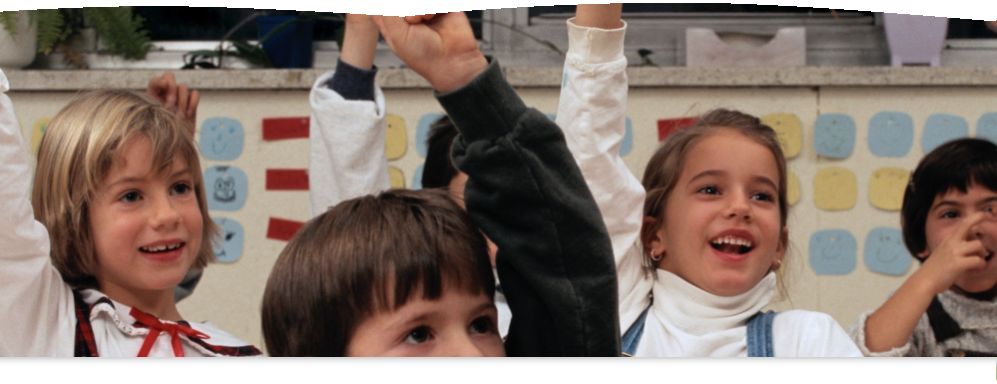 Kids rasing their hands